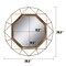 Decorative Antique Gold 28.3" Geometric Metal Wire Frame Hanging Wall Mirror with Mounting Brackets, Modern Decor for the Living Room, Bedroom, Bathroom, Hallway, and Entryway